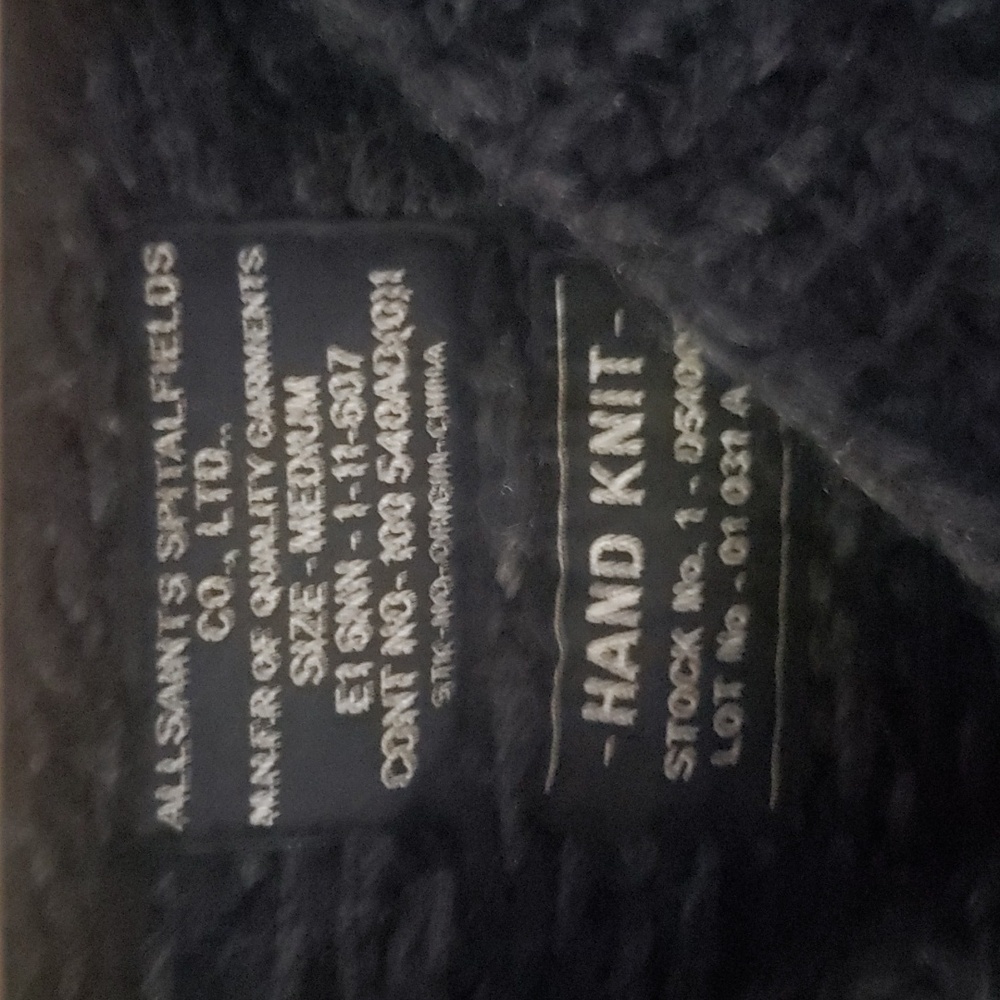 ALLSAINTS Spitalfields Hand Knit Wool Blend Sweater CharcoalGrey Black ButtonDwn - Picture 3 of 17